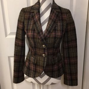 Boden British Tweed by Moon. 100% Wool Blazer Sz 2